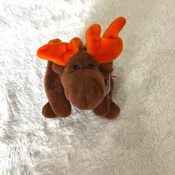 VTG Ty The Original Beanie Baby Chocolate Moose RARE 90s NWT Plush Toy Collect - Picture 1 of 5